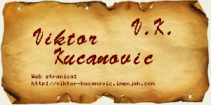 Viktor Kucanović vizit kartica